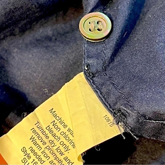 J. Crew Popover Blouse Chambrais Ruffles Small Petite - Picture 7 of 9